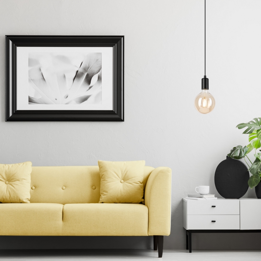 Hanglamp aan een koord ASTRID 1xE27/60W/230V mat zwart