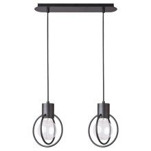 Hanglamp aan een koord AURA 2xE27/60W/230V zwart
