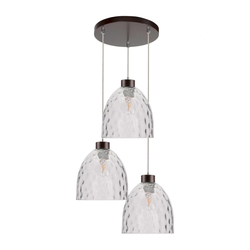 Hanglamp aan een koord AURA 3xE27/60W/230V beuken
