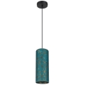 Hanglamp aan een koord AVALO 1xE27/60W/230V turquoise/goud