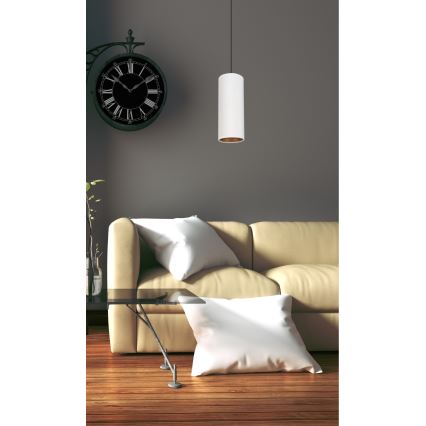 Hanglamp aan een koord AVALO 1xE27/60W/230V wit