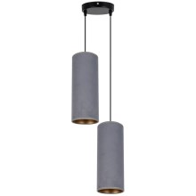Hanglamp aan een koord AVALO 2xE27/60W/230V diameter 20 cm grijs