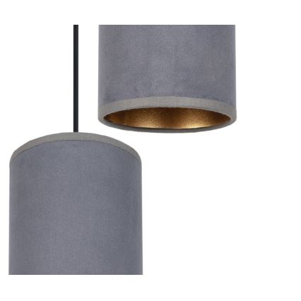 Hanglamp aan een koord AVALO 2xE27/60W/230V diameter 20 cm grijs