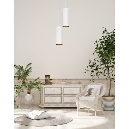 Hanglamp aan een koord AVALO 2xE27/60W/230V diameter 20 cm wit