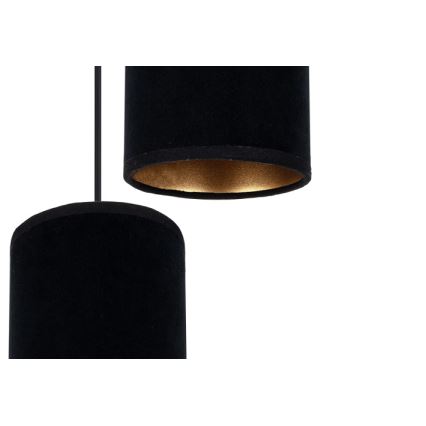 Hanglamp aan een koord AVALO 2xE27/60W/230V diameter 20 cm zwart