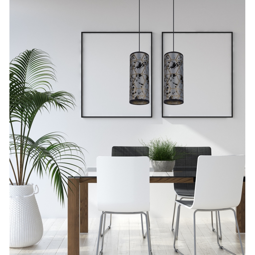 Hanglamp aan een koord AVALO 2xE27/60W/230V grijs/zwart