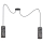 Hanglamp aan een koord AVALO 2xE27/60W/230V grijs/zwart