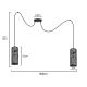 Hanglamp aan een koord AVALO 2xE27/60W/230V grijs/zwart