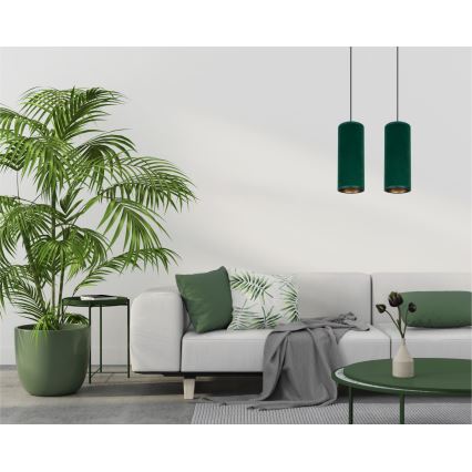 Hanglamp aan een koord AVALO 2xE27/60W/230V groen