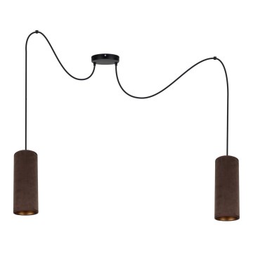 Hanglamp aan een koord AVALO 2xE27/60W/230V spin bruin/koper