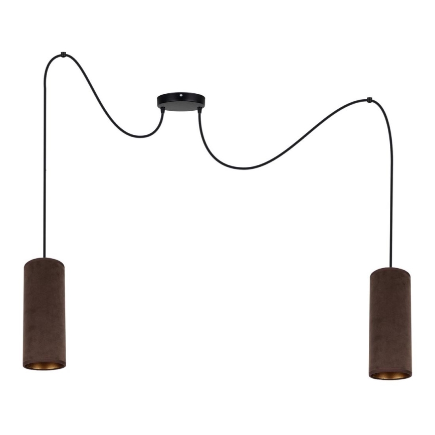Hanglamp aan een koord AVALO 2xE27/60W/230V spin bruin/koper
