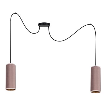 Hanglamp aan een koord AVALO 2xE27/60W/230V spin roze/koper