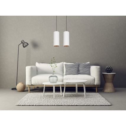 Hanglamp aan een koord AVALO 2xE27/60W/230V wit