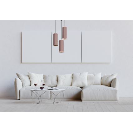 Hanglamp aan een koord AVALO 3xE27/60W/230V diameter 35 cm roze