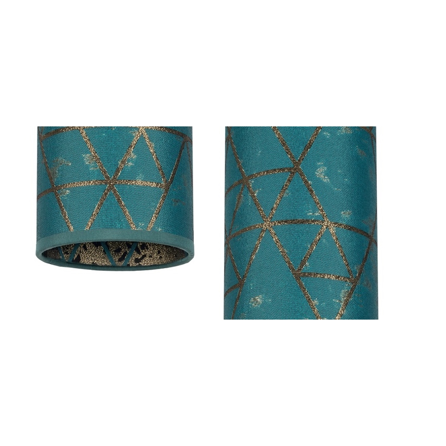 Hanglamp aan een koord AVALO 3xE27/60W/230V diameter 35 cm turquoise/goud