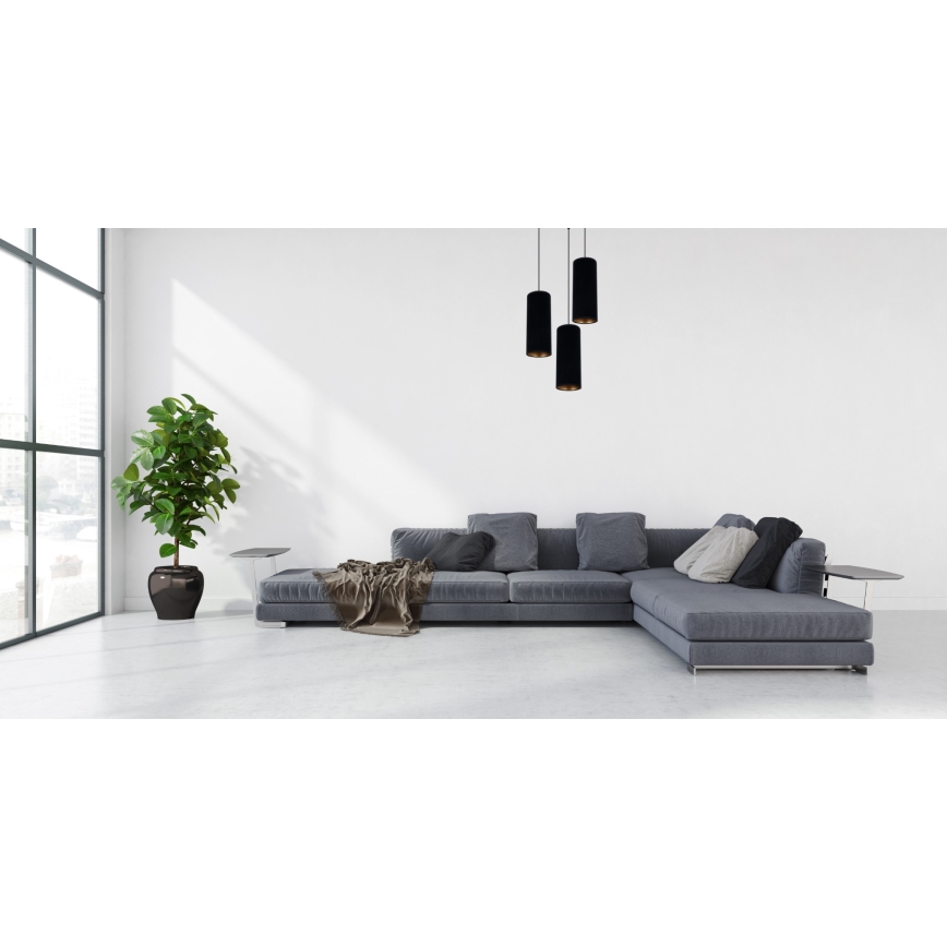 Hanglamp aan een koord AVALO 3xE27/60W/230V diameter 35 cm zwart