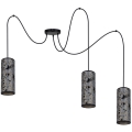 Hanglamp aan een koord AVALO 3xE27/60W/230V grijs/zwart