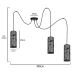 Hanglamp aan een koord AVALO 3xE27/60W/230V grijs/zwart