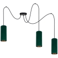 Hanglamp aan een koord AVALO 3xE27/60W/230V groen