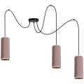 Hanglamp aan een koord AVALO 3xE27/60W/230V roze
