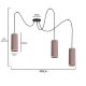 Hanglamp aan een koord AVALO 3xE27/60W/230V roze