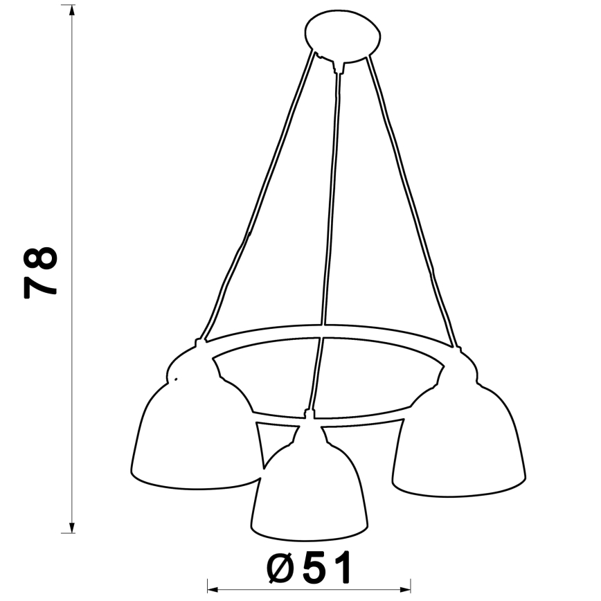 Hanglamp aan een koord AVIA 3xE27/60W/230V