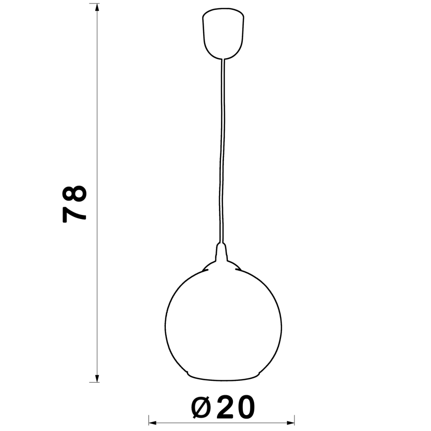 Hanglamp aan een koord BALL 1xE27/60W/230V diameter 20 cm beige