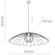 Hanglamp aan een koord BARBELLA 1xE27/60W/230V diameter 80 cm