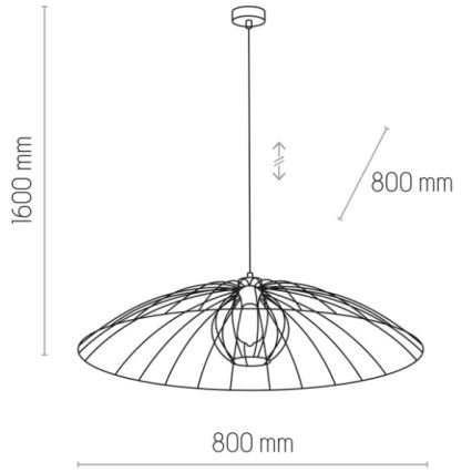 Hanglamp aan een koord BARBELLA 1xE27/60W/230V diameter 80 cm