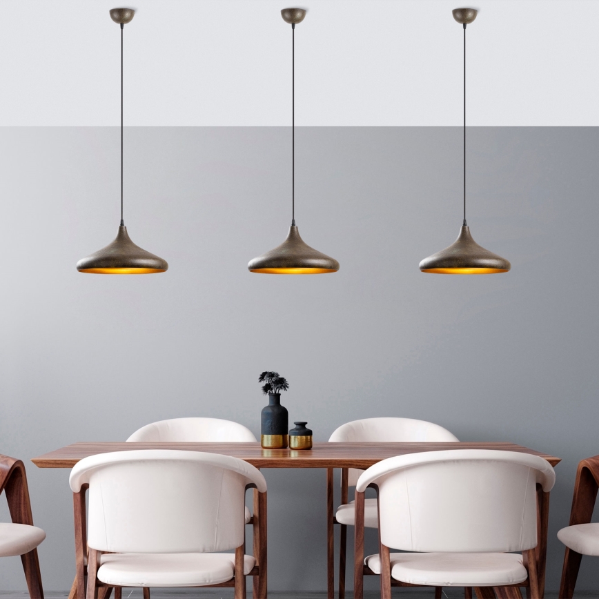 Hanglamp aan een koord BAREK 1xE27/40W/230V grijs