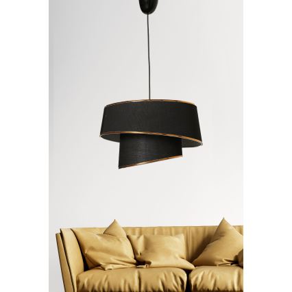 Hanglamp aan een koord BARETTE 1xE27/60W/230V zwart/koper