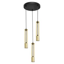 Hanglamp aan een koord BARS 3xGU10/20W/230V gouden/zwart