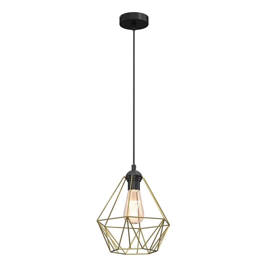 Hanglamp aan een koord BASKET 1xE27/60W/230V diameter 25 cm goud