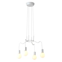 Hanglamp aan een koord BASSO 4xE27/40W/230V wit