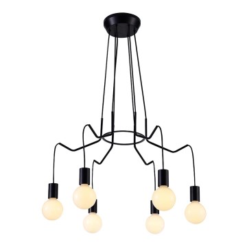 Hanglamp aan een koord BASSO 6xE27/40W/230V zwart