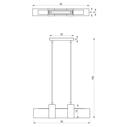 Hanglamp aan een koord BELEN 3xGU10/8W/230V