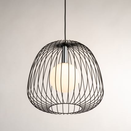 Hanglamp aan een koord BELL 1xG9/12W/230V diameter 33 cm zwart/glanzend chroom