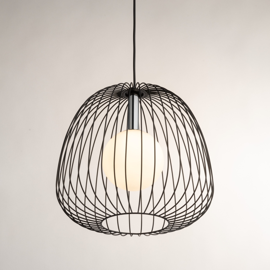 Hanglamp aan een koord BELL 1xG9/12W/230V diameter 33 cm zwart/glanzend chroom