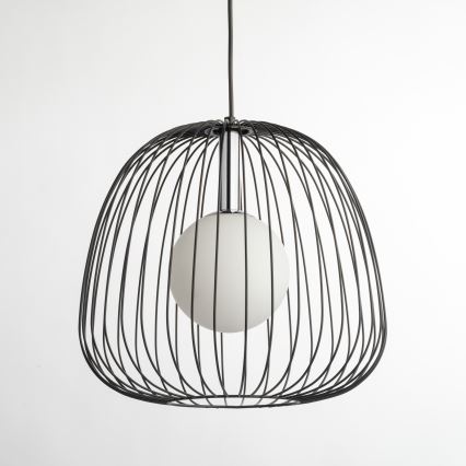 Hanglamp aan een koord BELL 1xG9/12W/230V diameter 33 cm zwart/glanzend chroom