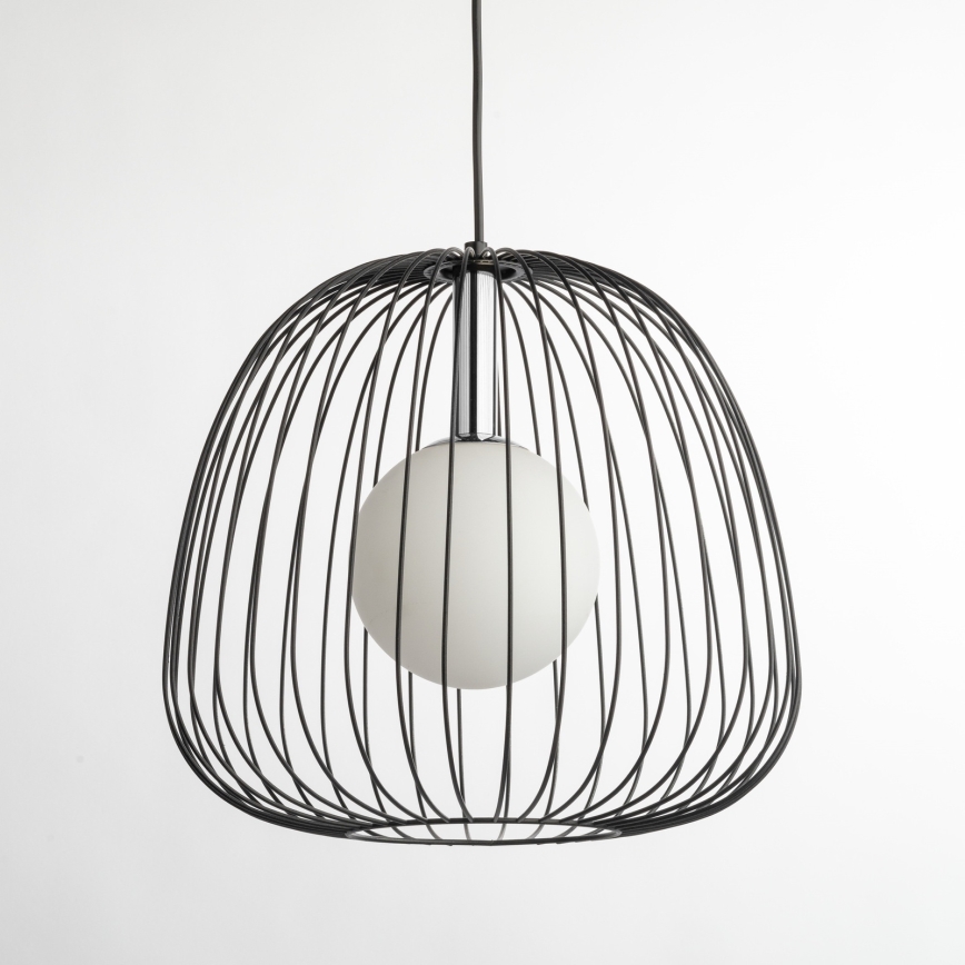 Hanglamp aan een koord BELL 1xG9/12W/230V diameter 33 cm zwart/glanzend chroom