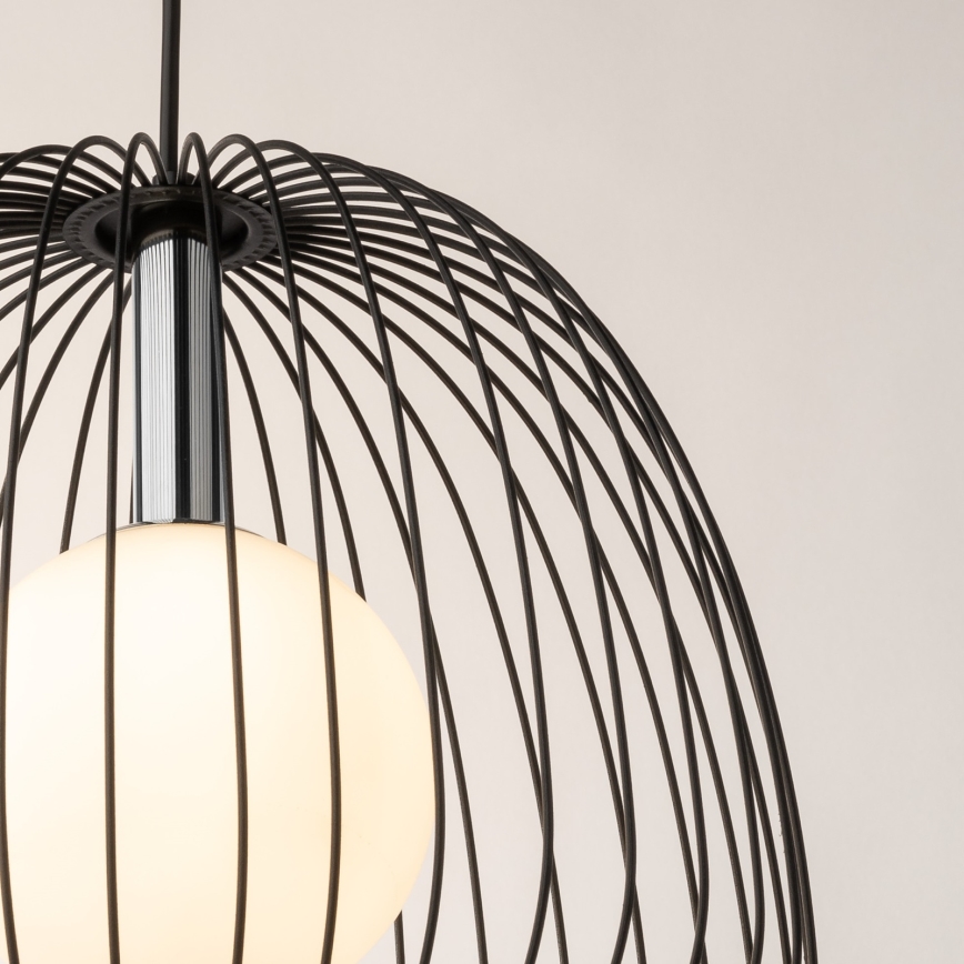 Hanglamp aan een koord BELL 1xG9/12W/230V diameter 33 cm zwart/glanzend chroom
