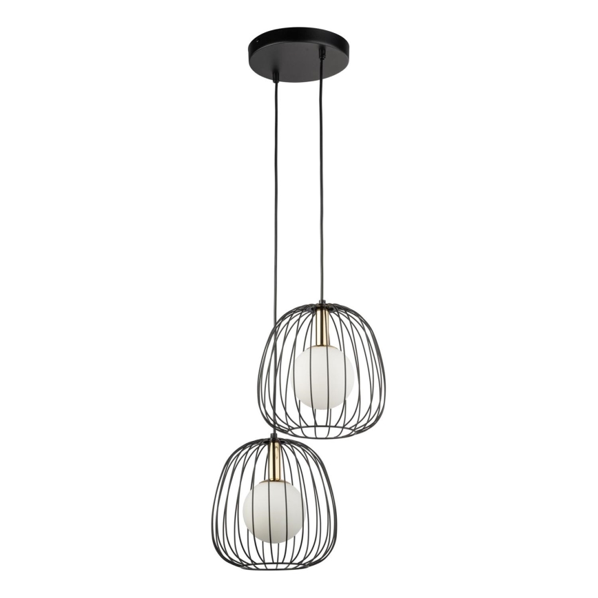 Hanglamp aan een koord BELL 2xG9/12W/230V zwart/goud