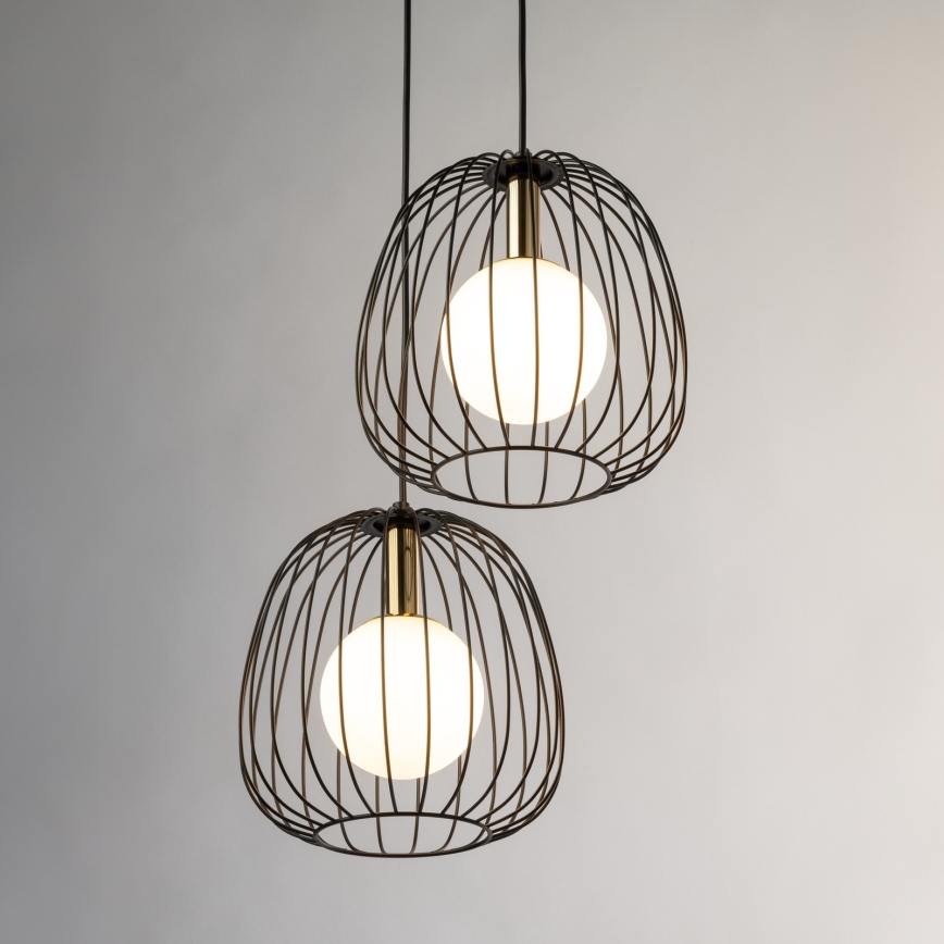 Hanglamp aan een koord BELL 2xG9/12W/230V zwart/goud