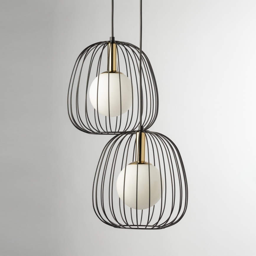 Hanglamp aan een koord BELL 2xG9/12W/230V zwart/goud
