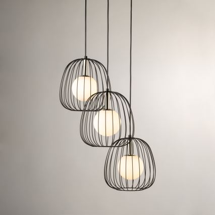 Hanglamp aan een koord BELL 3xG9/12W/230V zwart/glanzend chroom