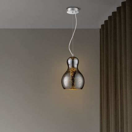 Hanglamp aan een koord BELLO 1xE27/40W/230V diameter 21 cm chroom