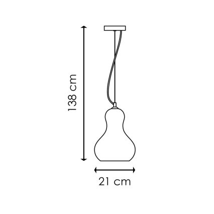 Hanglamp aan een koord BELLO 1xE27/40W/230V diameter 21 cm chroom