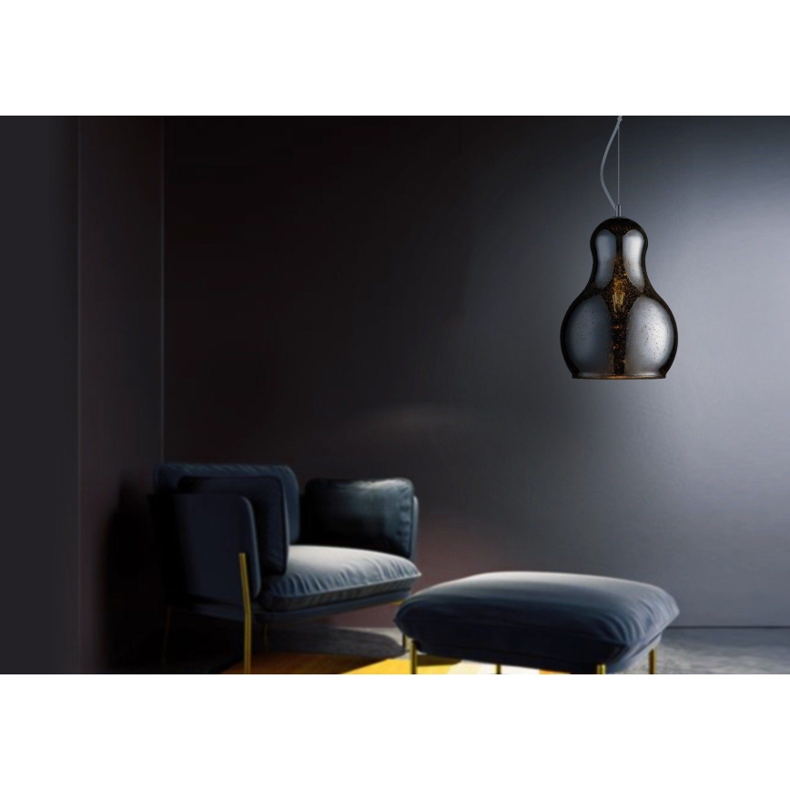 Hanglamp aan een koord BELLO 1xE27/60W/230V diameter 30 cm chroom