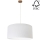 Hanglamp aan een koord BENITA 1xE27/40W/230V wit/eiken – FSC gecertificeerd