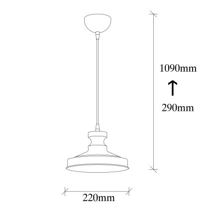 Hanglamp aan een koord BERCESTE 1xE27/40W/230V goud